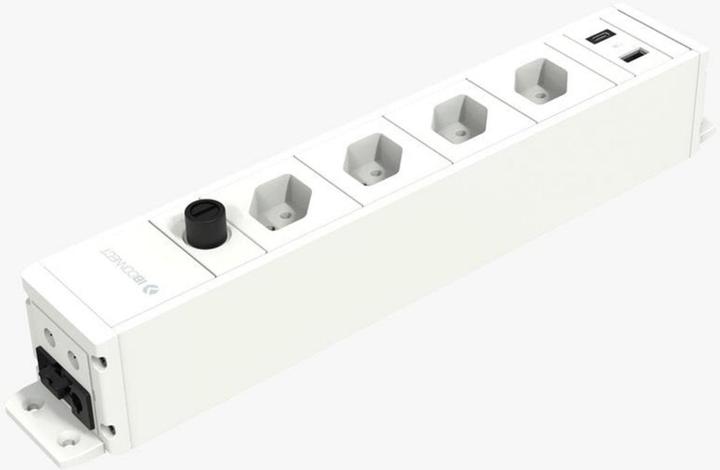 Actual product image IB Connect Cubo 4x T13 socket strip, USB A+C, White (4 x, Type 13, USB)