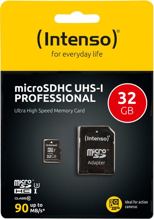 Actual product image Intenso microSD professional (32 GB, microSDHC, U1, UHS-I)
