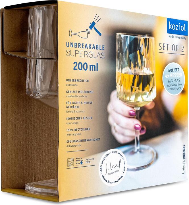 Actual product image Koziol White wine glass Superglass (20 cl, 2 Glasses, White wine glasses)