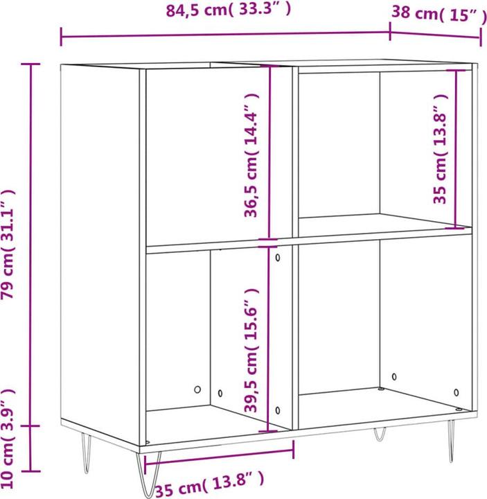 Produktbild VidaXL Plattenschrank Sonoma-Eiche 84,5x38x89 cm Holzwerkstoff