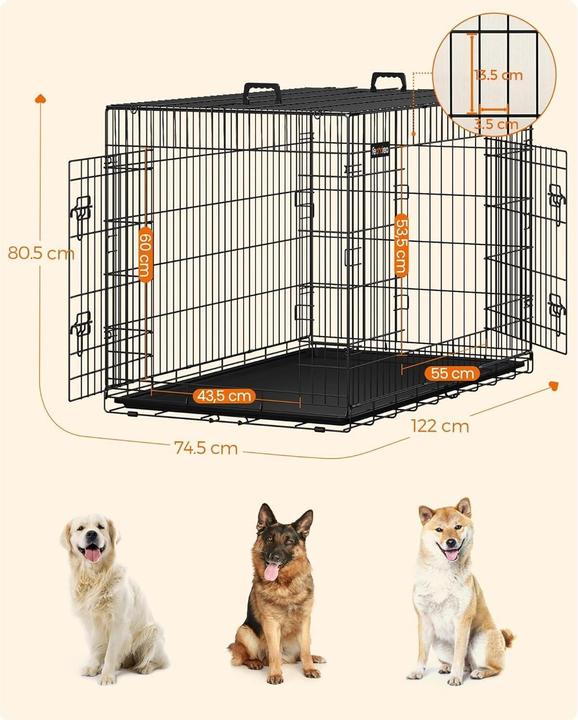 Image du produit Feandrea Transportbox für Hunde 122 x 74.5 x 80.5 cm (Chien)