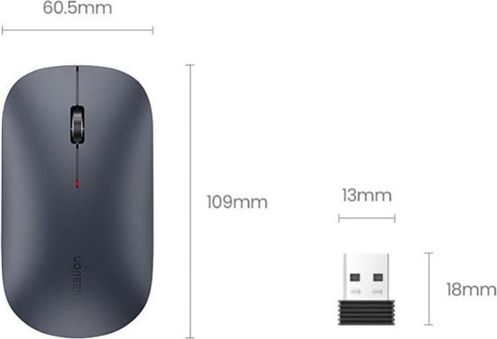 Produktbild Ugreen Wireless Mouse MU001 (Green) (Kabellos)