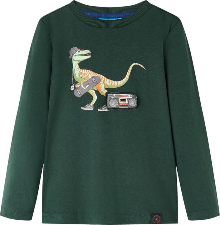 Image du produit VidaXL T-shirt manches longues enfant vert foncé 92,Matière : 100 (92)