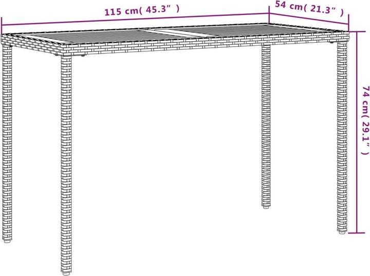 Actual product image VidaXL Garden table with top 115 x 54 x 74 cm (115 cm)