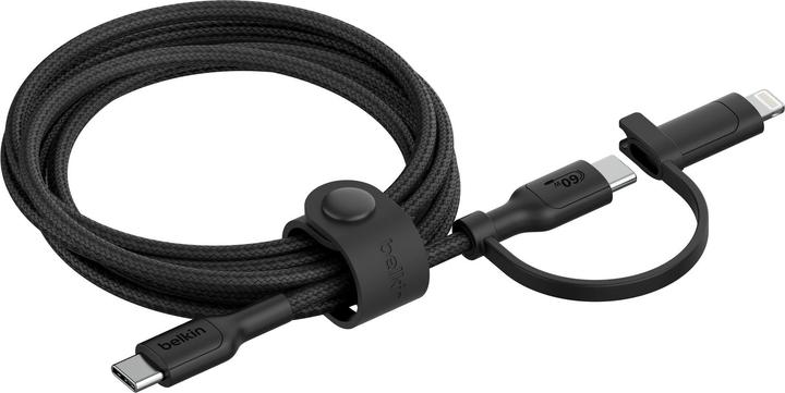 Belkin BOOST CHARGE 2-in-1 Kabel USB-C/Lig.1,5m sw.CAC003hq1.5MWH (1.50 m, USB 2.0)