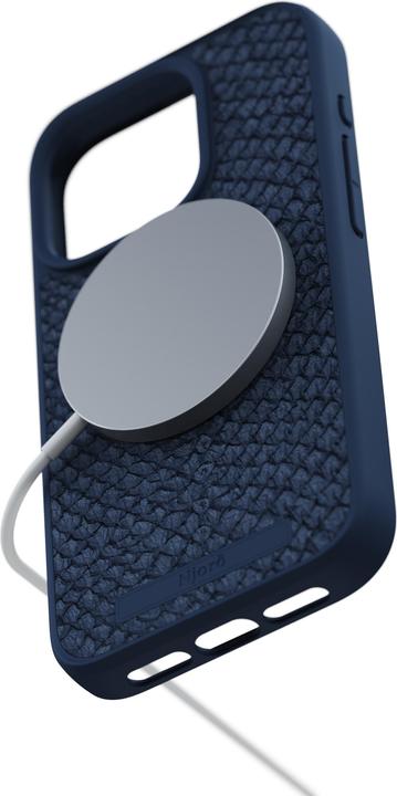 Produktbild Njord Salmon Leather Magsafe Case for iPhone 15 Pro, Blau (Apple iPhone 15 Pro)