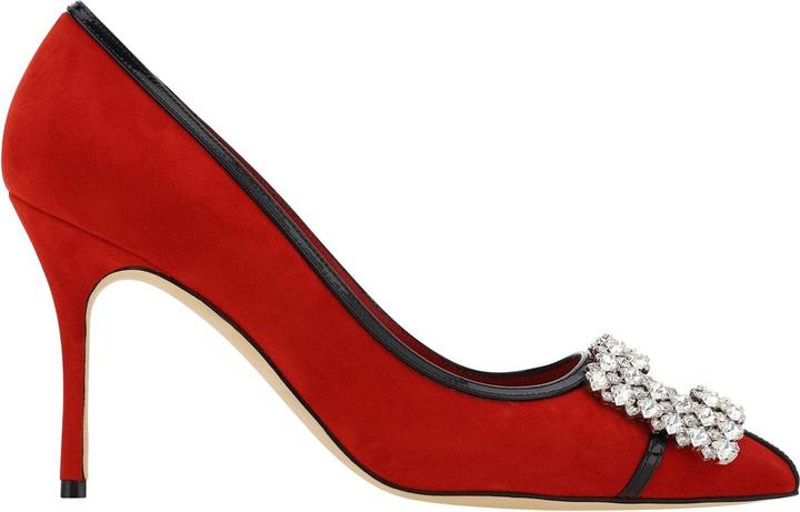 Manolo Blahnik Tuberian 90 Suede Pumps (36.5)