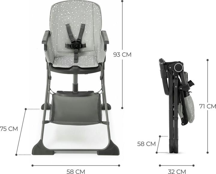 Actual product image KinderKraft Foldee high chair grey (High chair booster seat)