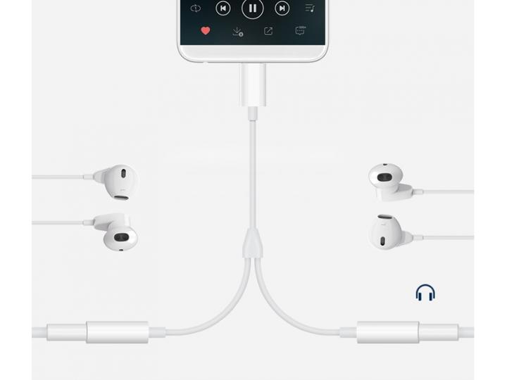 Produktbild PowerGuard USB-C auf 2x 3.5mm Kopfhörer Buchse AUX Kabel (3.5mm Klinke, 3.5mm Klinke)