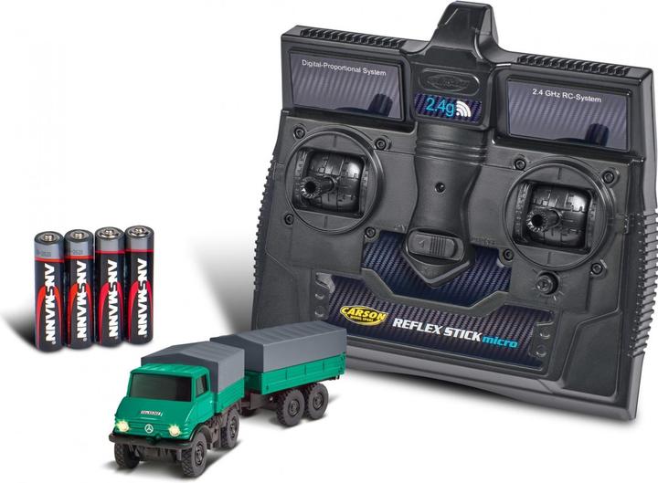 Image du produit Carson 1:87 MB Unimog forestier avec remorque 2.4G 100%RTR (RTR Prêt à fonctionner)