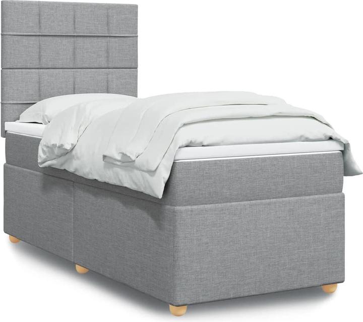 Produktbild VidaXL Bo x springbett mit Matratze 90 x 190 cm Stoff (90 x 190 cm, 90 x 190 cm)