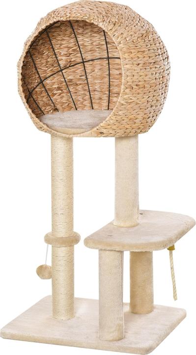 Immagine prodotto PawHut Albero per gatti con grotta (100 cm, Beige)
