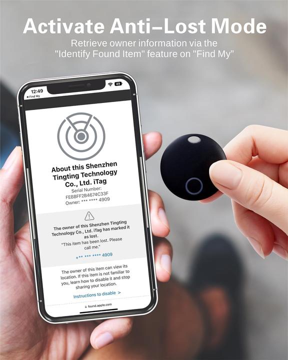 Actual product image Reyke 4er-Pack Smart Tag Pro - Koffer- und Schlüsselfinder (Apple)