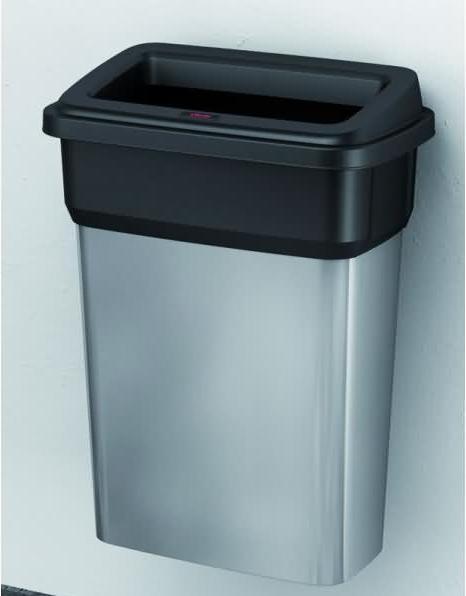 Actual product image Vileda Geo 55l litter bin with wall bracket metallic/black (55 l)