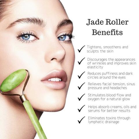 Produktbild PhoneLook Jade Stein Doppelseitiger Massageroller Gesichtspflege Anti-aging
