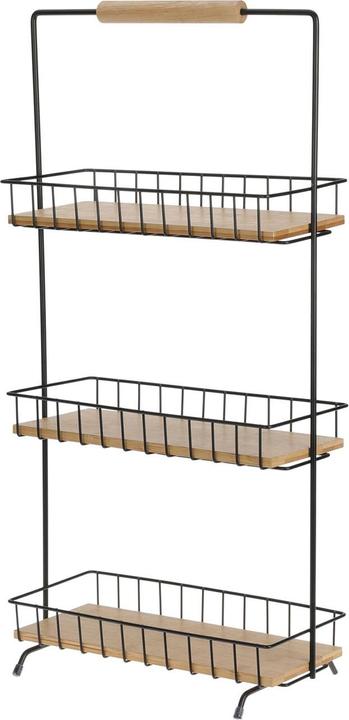 Actual product image Casativo Metal and Bamboo Kitchen Shelf (29.5 x 12.5 x 58 cm)