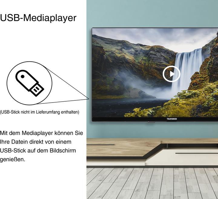 Actual product image Telefunken 24 Zoll Fernseher XH24O550M-W - HD-Ready Fernseher mit integriertem Triple-Tuner, weiss (24", LED, HD, 2025)
