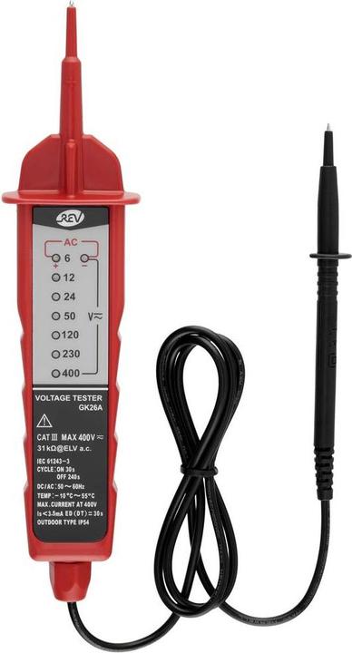 Produktbild REV Spannungspr. LED-Anz.6-400V rt Spannungsprüfer LED
