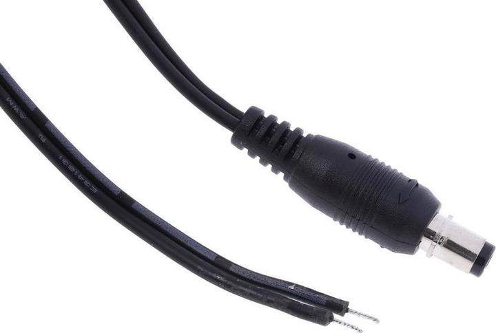 Image du produit Rs Pro Fiche creuse 16,0 V, Ø intérieur 2.1mm / extérieur 5.5mm x 2.0m, broche 2.1mm, montage sur câble