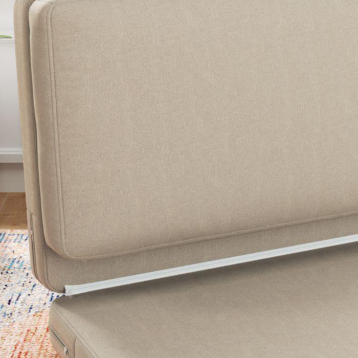 Immagine prodotto Swisshandel24 Bodensofa 3-in-1 Klappbar Schlafsofa mit Samtoptik, bis 240kg, beige