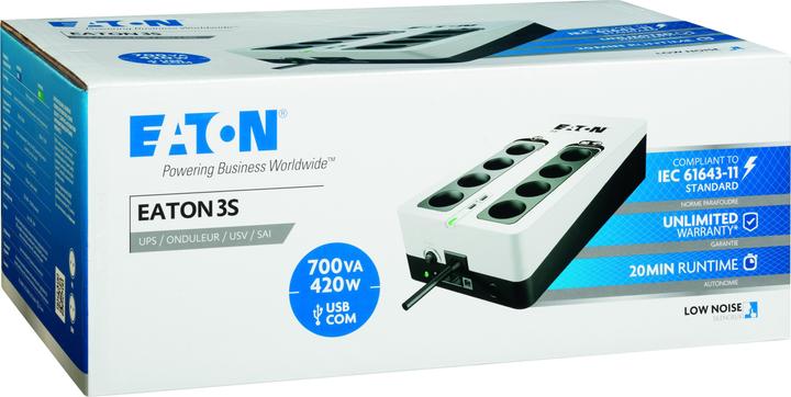 Produktbild Eaton 3S 700 DIN (700 VA, 420 W, Online-Doppelwandler USV)