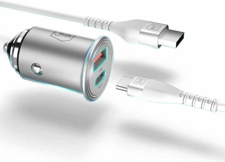 Produktbild 3MK Hyper Car Charger Type-C + USB ports QC 4.0 + PD 30W