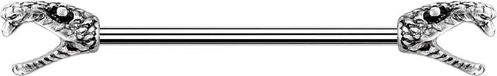 Star Piercing Barbell silber Schlange silber (Messing, Chirurgenstahl 316L)