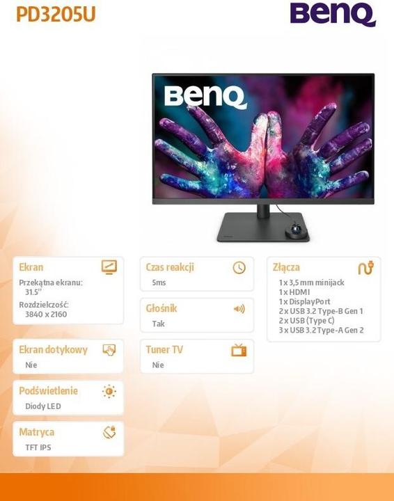 Actual product image BenQ PD3205U (3840 x 2160 Pixels, 32")