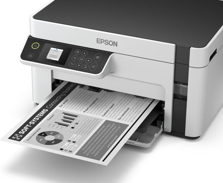 Immagine prodotto Epson Stampante compatta multifunzione EcoTank M2120 Mono, Inkjet, A4, Wi-Fi, Bianco (Inchiostro, Bianco e nero)