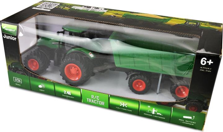 Produktbild Amewi Traktor mit Kippanhänger, Grün 1:24, RTR (RTR Ready-to-Run)