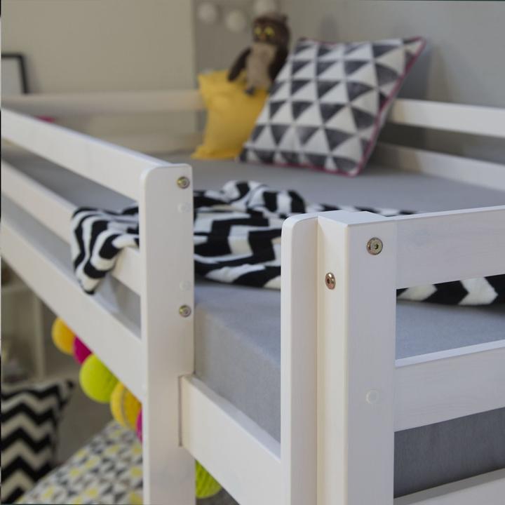 Actual product image Floki24 Loft bed play bed children's bed with slatted frame ladder solid wood, white - 90x200 cm (90 x 200 cm)