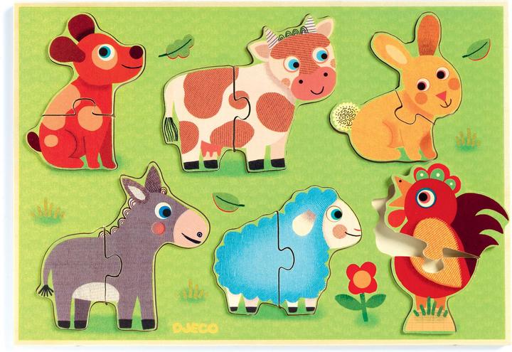 Actual product image Djeco Wooden puzzle Coucou cow (12 pieces)
