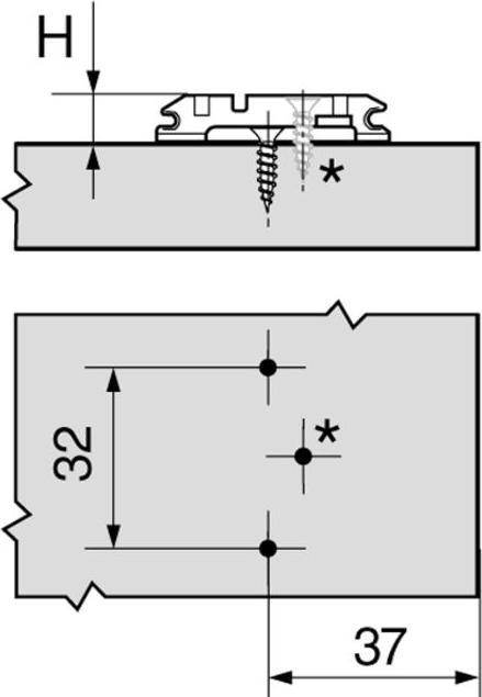 Produktbild Blum Kreuzmontageplatten (Nagelplatte, 1 Stk.)