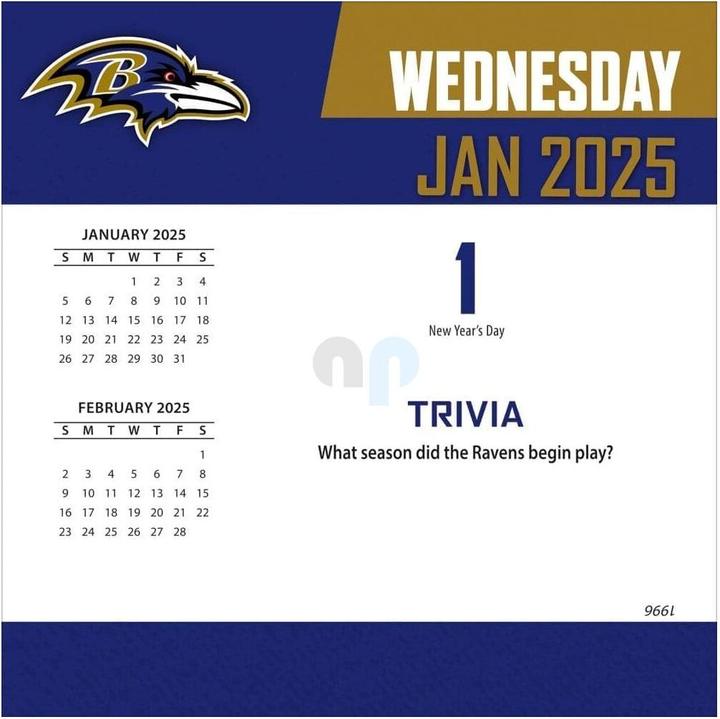 Energie-Label NFL - Baltimore Ravens - Boxkalender 2025 (Deutsch, Französisch, Italienisch, Spanisch, Englisch)