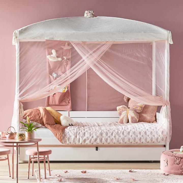 Lifetime Kidsrooms Canopy bed with guest bed and deluxe slatted frame Butterflies