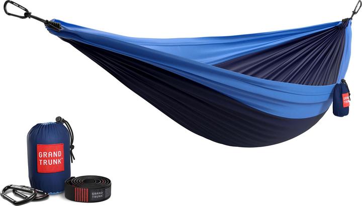 Productafbeelding Grand Trunk Dubbele deluxe hangmat met riemen (marineblauw/lichtblauw)