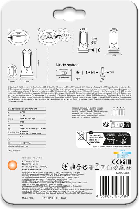 Immagine prodotto Ledvance Lanterna Mobile Nightlux USB Wt Ledv