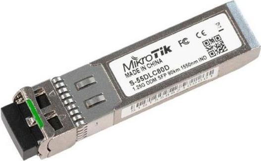Produktbild MikroTik S-55DLC80D - 1.25G, SM, 1550nm, 80km SFP-Modul mit doppeltem LC-Stecker