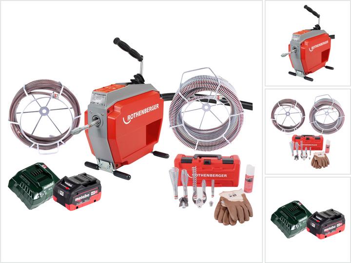 Productafbeelding Rothenberger Akumuliatorinė vamzdžių valymo mašina R600 VarioClean su priedais (Oplaadbare batterij)