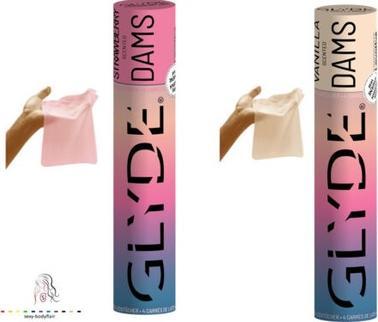 Produktbild Glyde - Dams Laminas Latex Oral Sex Vanilla (4 Stk.)