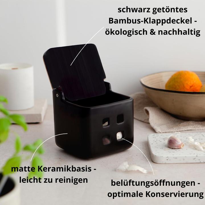 Actual product image Time Keramik Knoblauch-Aufbewahrungsdose mit Belüftungslöchern