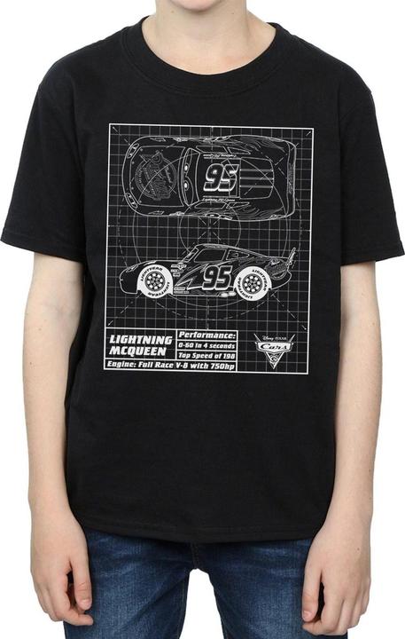 Actual product image Disney Boys Cars Lightning McQueen Blueprint T-Shirt (116)