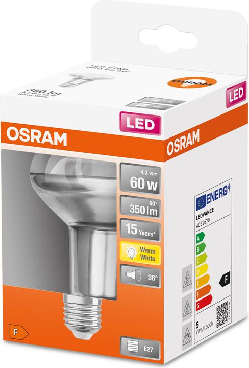 Produktbild Osram Led Star R80 (E27, 4.30 W, 350 lm, 1 x, F)