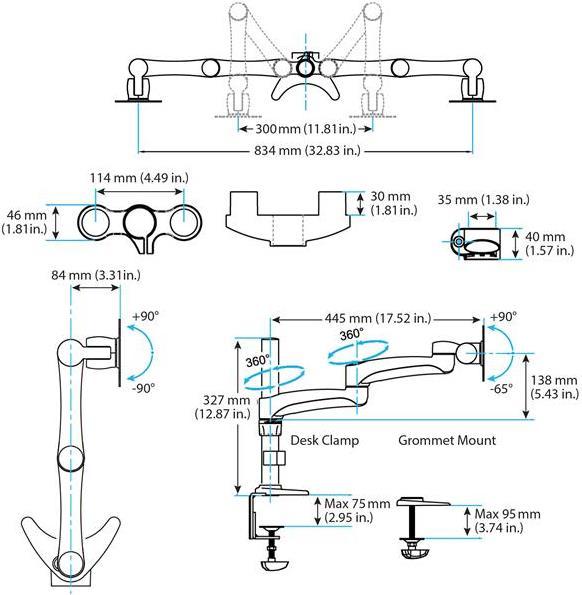 Immagine prodotto StarTech Braccio Articolato Per Doppio Monitor (Tavolo, 24")