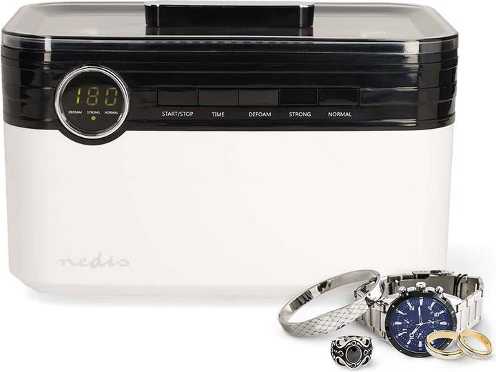 Produktbild Nedis Ultraschall-Schmuck-Reiniger | Netzstromversorgung | 220 - 240 V AC 50/60 Hz | Euro / Typ-C (C (43 kHz, 1800 ml)