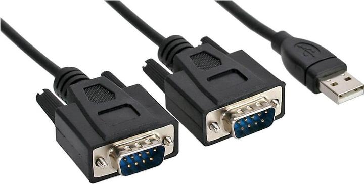 Actual product image InLine USB 2.0 to 2x Serial Adapter Cable male A to 2x 9pin SubD ST (1.50 m, VGA)