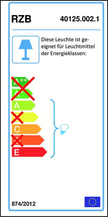 Energie-Label RZB Röhrenleuchte (1100 lm, E14)