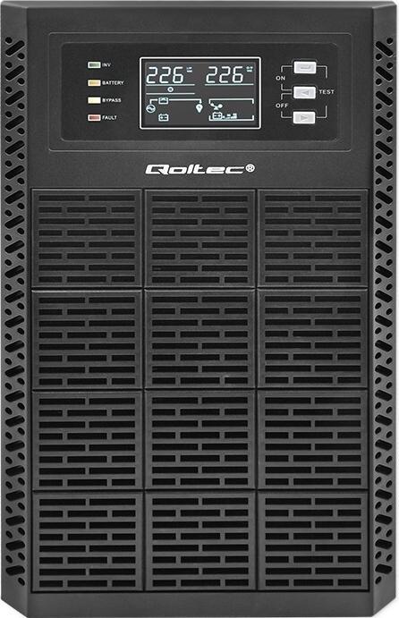 Image du produit Qoltec ZASILACZ AWARYJNY UPS 3KVA | 3000W | POWER FACTOR 1.0 | LCD | EPO | USB | ON-LINE (3 VA, 3000 W, Double convertisseur en ligne Onduleur)