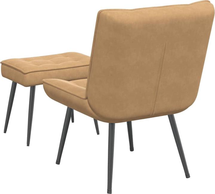 Produktbild VidaXL Relaxsessel mit Hocker Braun Samt Sessel Sessel mit Hocker