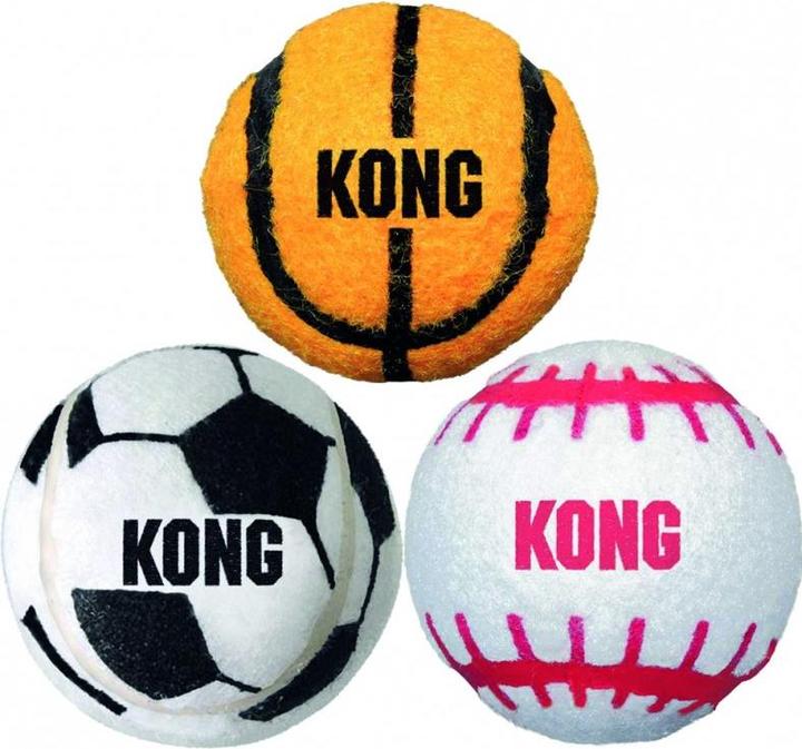 Immagine prodotto KONG Set di palline sportive da 4 cm (3 pezzi) (Palla giocattolo per cani)